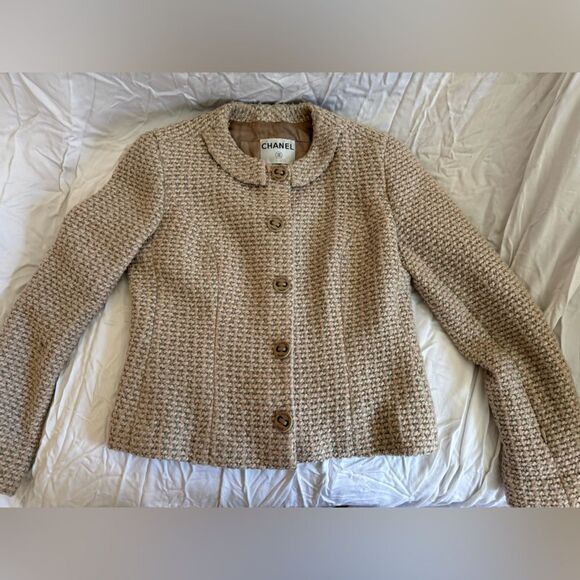 Chanel Vintage Fall 2002 Beige Green Tweed 02A Jacket Skirt Suit - Picture 6 of 16